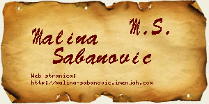 Malina Šabanović vizit kartica